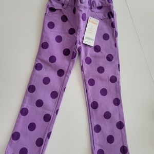 Purple on purple polka dot pants, size 3T, new with tags